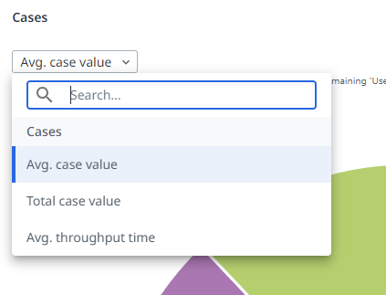 Metric selector on a pie chart