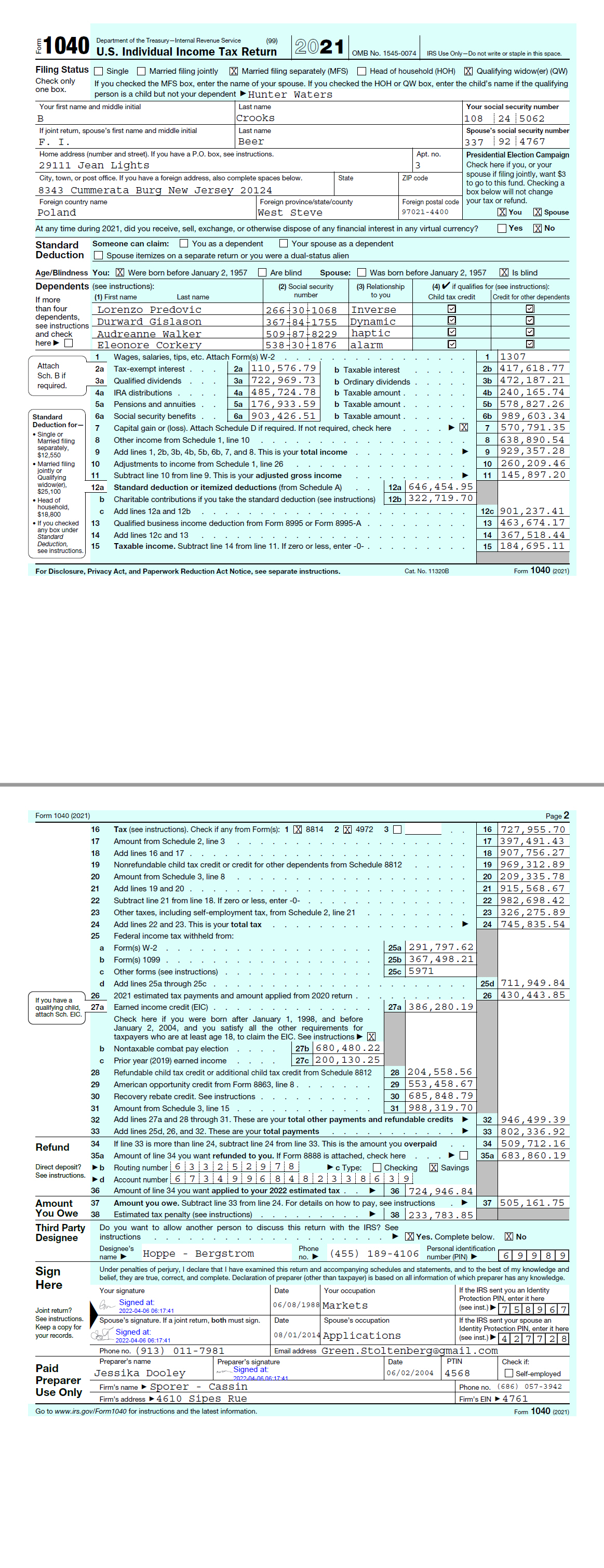 Document Understanding - 1040 - ML 包
